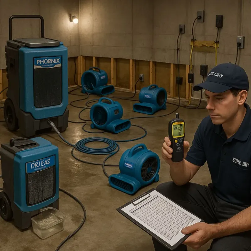 Structural Drying and Dehumidification process in Niland, CA